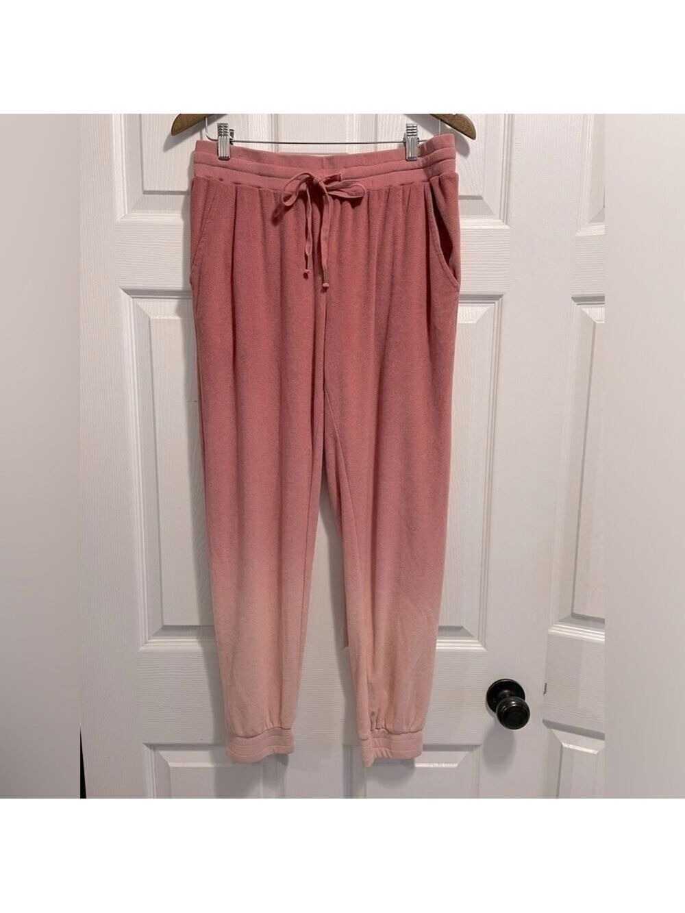 Young Fabulous & Broke Joggers Terry Cloth Sweatpants Ombre Pink Rose Sz Medium